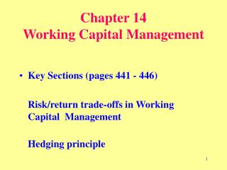 Chapter 14 Working Capital Management