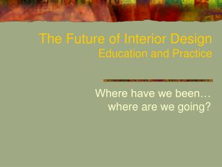 The Future of Interior Design Education and Practice