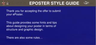 Thank you for accepting the offer to submit your ePoster .