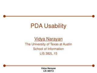 PDA Usability