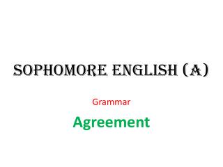 Sophomore English (A)