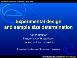 Experimental design and sample size determination