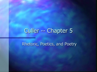 Culler -- Chapter 5