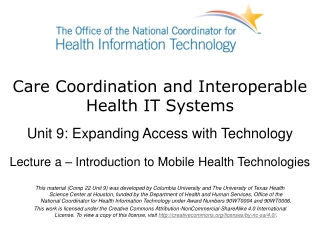 Care Coordination and Interoperable Health IT Systems