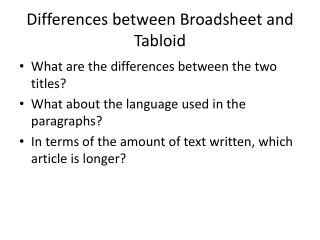 PPT - TABLOID vs. BROADSHEET PowerPoint Presentation - ID:1041031