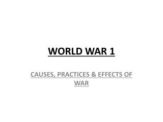 PPT - WORLD WAR 1 PowerPoint Presentation, Free Download - ID:2535989