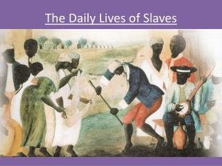 The Daily Lives of Slaves