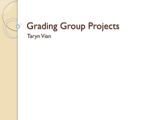 Grading Group Projects