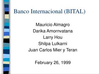 Banco Internacional (BITAL)