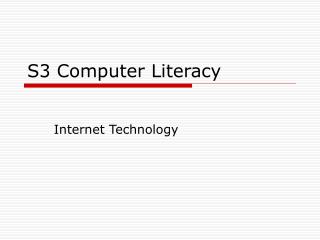 S3 Computer Literacy