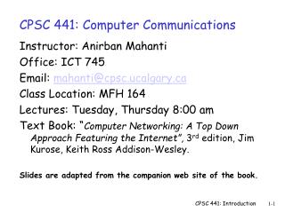 CPSC 441: Computer Communications
