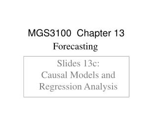 Slides 13c: Causal Models and Regression Analysis