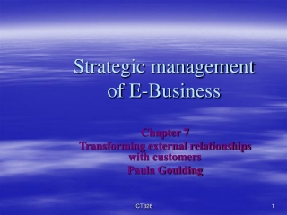 Strategic management of E-Business