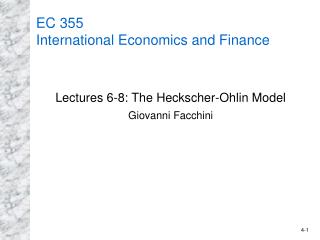 EC 355 International Economics and Finance