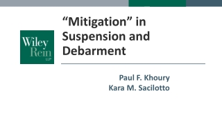 “Mitigation” in Suspension and Debarment