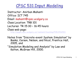 CPSC 531:Input Modeling