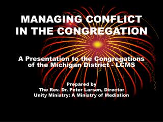 MANAGING CONFLICT IN THE CONGREGATION
