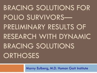 Marny Eulberg, M.D. Human Gait Institute