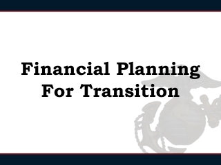 Financial Planning For Transition