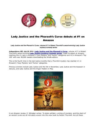 Lady Justice and the Pharaoh’s Curse debuts at #1 on Amazon