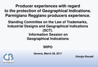 Producer experiences with regard to the protection of Geographical Indications.