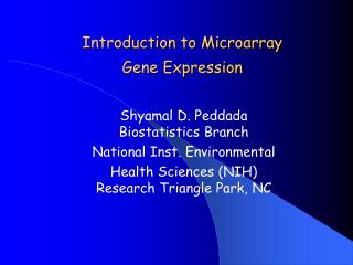 Introduction to Microarray Gene Expression