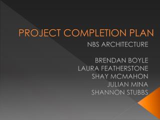 PROJECT COMPLETION PLAN