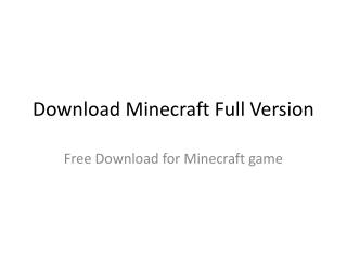 Download Minecraft Full Version
