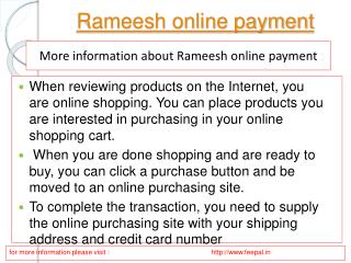 rameesh online payment facilitates the parents from tension