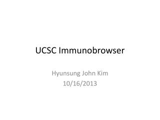 UCSC Immunobrowser