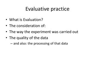Evaluative practice