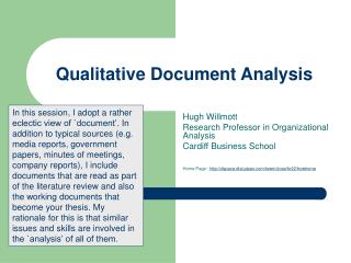 Qualitative Document Analysis