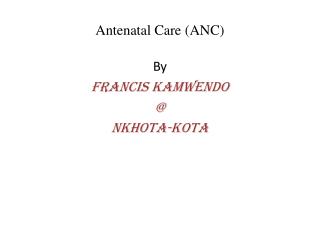 Antenatal Care (ANC)