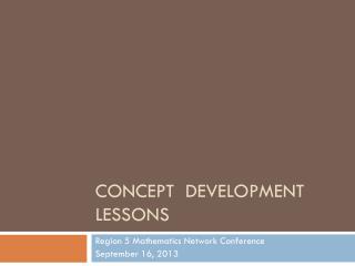 Concept Development lessons