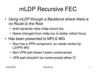 mLDP Recursive FEC