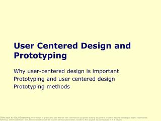 User Centered Design and Prototyping
