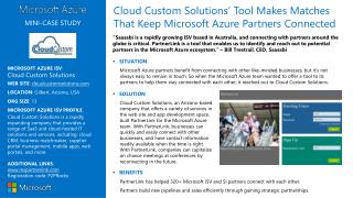 MICROSOFT AZURE ISV : Cloud Custom Solutions WEB SITE : cloudcustomsolutions