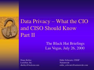 Data Privacy – What the CIO and CISO Should Know Part II
