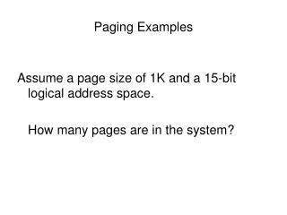 Paging Examples