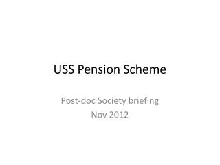 USS Pension Scheme