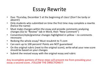 Essay Rewrite