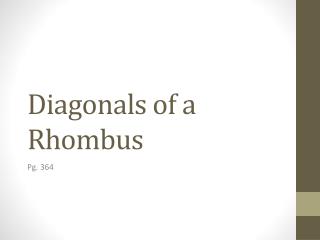 Diagonals of a Rhombus