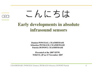 Early developments in absolute infrasound sensors