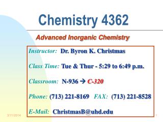 Chemistry 4362