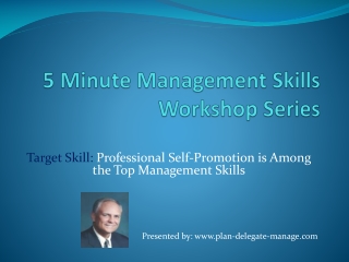 5 Minute Management Skills Workshop Series