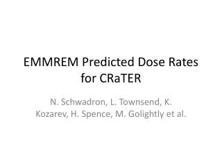 EMMREM Predicted Dose Rates for CRaTER