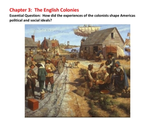 Key Terms: Indentured servants Toleration Act of 1649 Slave codes Settlement in Jamestown