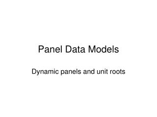Panel Data Models