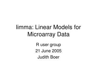 limma: Linear Models for Microarray Data