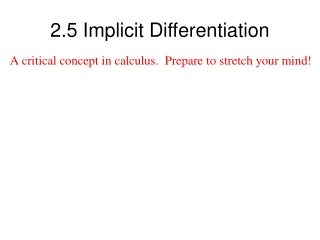 2.5 Implicit Differentiation